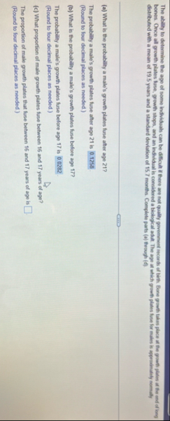 Solved The ability to determine the age of some individuals | Chegg.com