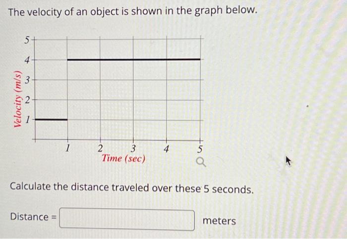 Solved The Velocity Of An Object Is Shown In The Graph Chegg Com