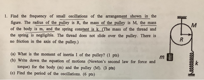 Solved 1. Find the frequency of small oscillations of the | Chegg.com