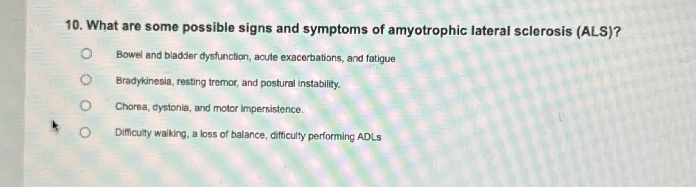 Solved What are some possible signs and symptoms of