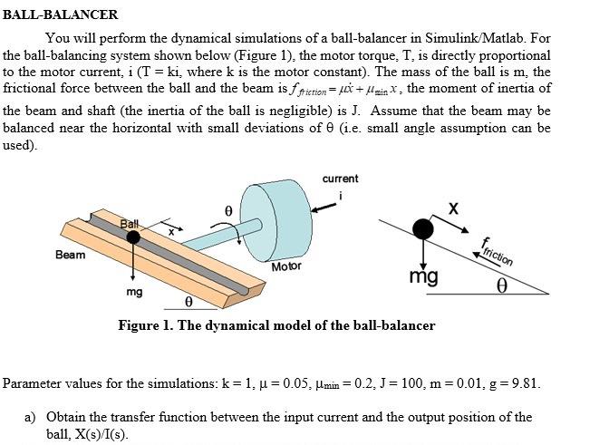 Solved BALL-BALANCER You will perform the dynamical | Chegg.com