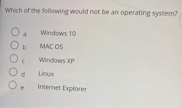 Solved Which of the following would not be an operating | Chegg.com