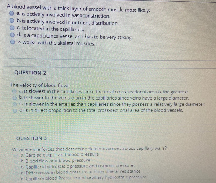 Solved A blood vessel with a thick layer of smooth muscle | Chegg.com