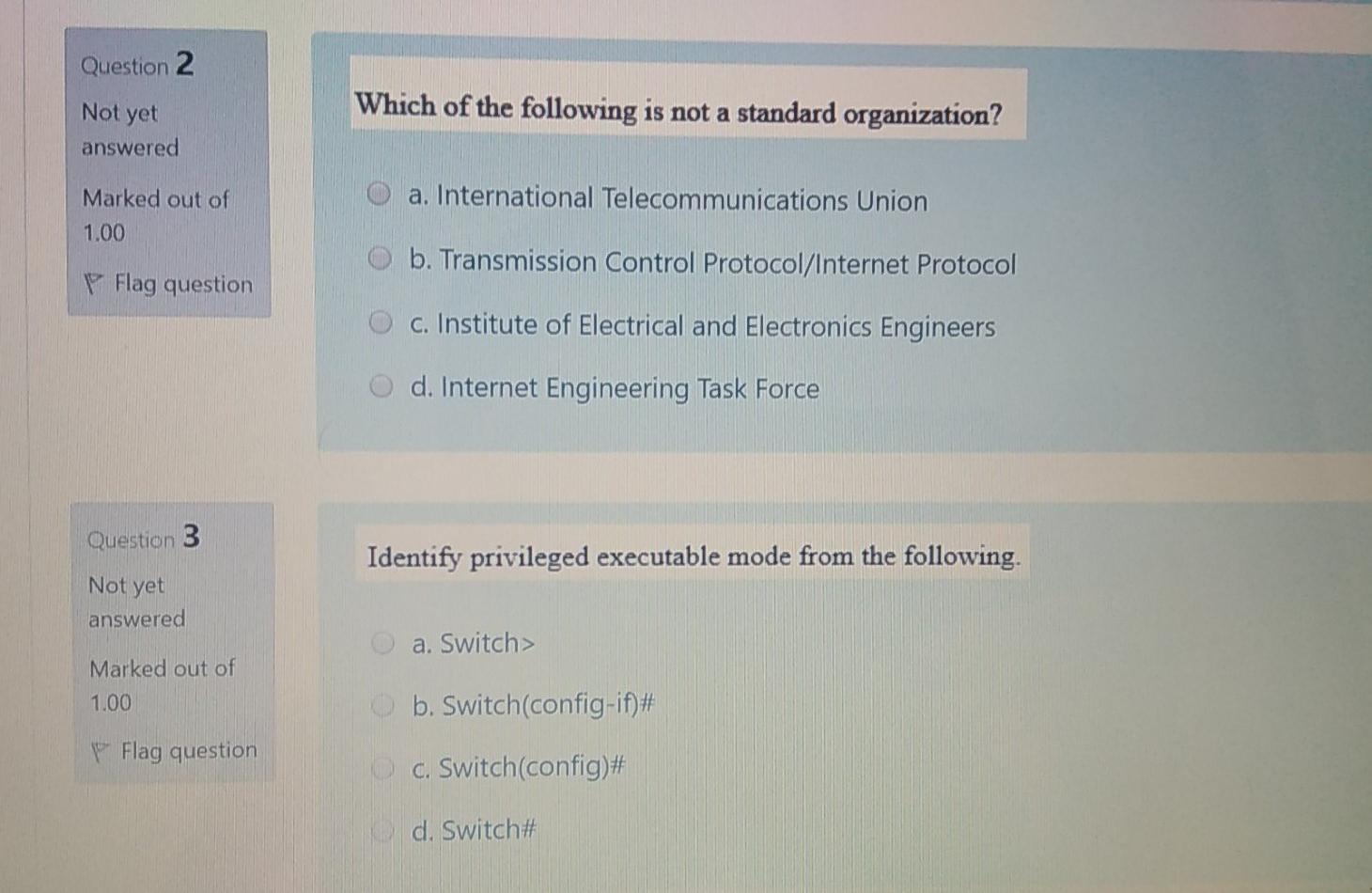 Solved Question 2 Which Of The Following Is Not A Standard | Chegg.com