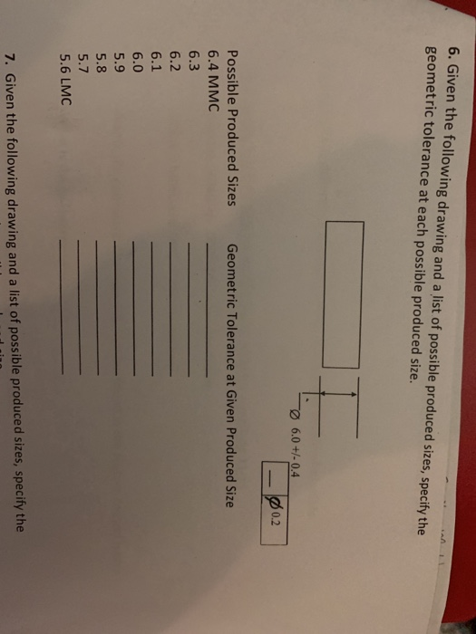 Solved 6. Given the following drawing and a list of possible | Chegg.com
