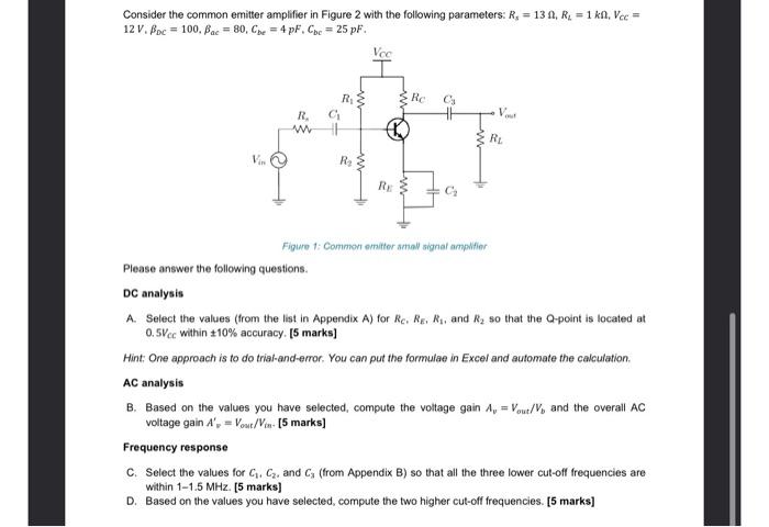 Solved Consider the common emitter amplifier in Figure 2 | Chegg.com