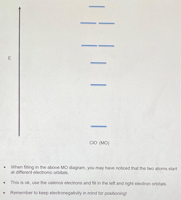Solved Fill in the following Molecular Orbital diagrams for | Chegg.com