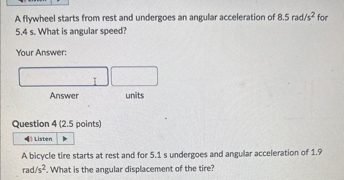 [Solved]: please answer all three! thank you! A flywheel sta