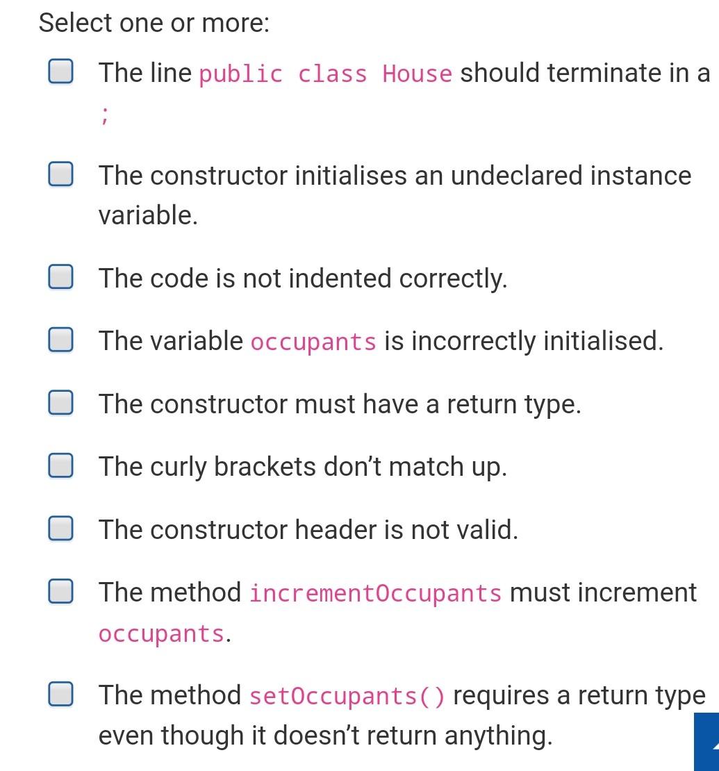 Solved The following code does not compile. Why not? Select | Chegg.com