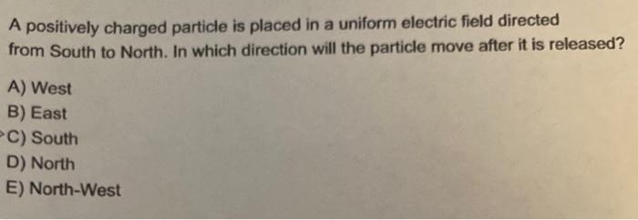 Solved A positively charged particle is placed in a uniform | Chegg.com