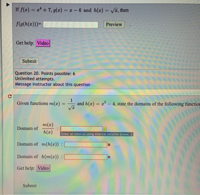 Solved If F X 7 G X 3 6 And H C Then F Chegg Com