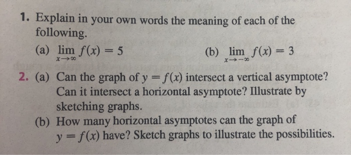 1 Explain In Your Own Words The Meaning Of Each Of Chegg Com