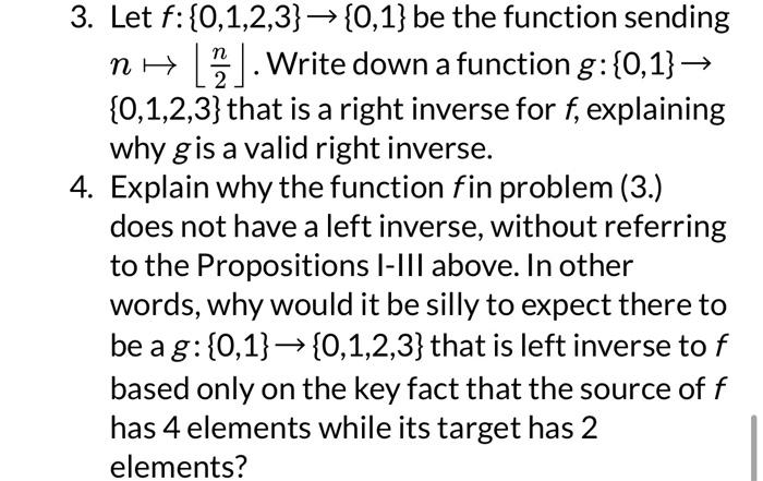 Solved 3 Let F {0 1 2 3}→{0 1} Be The Function Sending