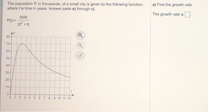 Solved a) Find the growth rate. The population P, in | Chegg.com