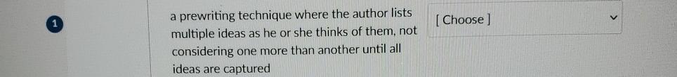 Solved 1a prewriting technique where the author lists | Chegg.com