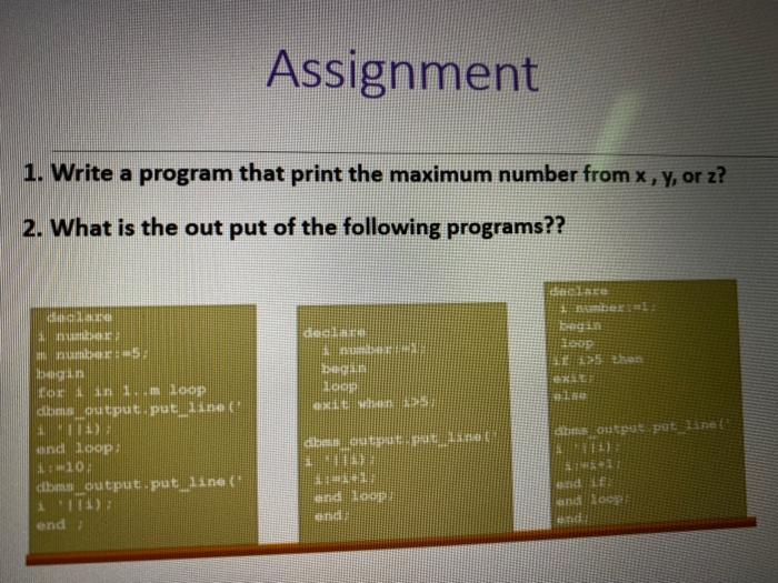 Solved Assignment 1. Write a program that print the maximum | Chegg.com