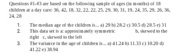 Solved Questions #1-#3 are based on the following sample of | Chegg.com