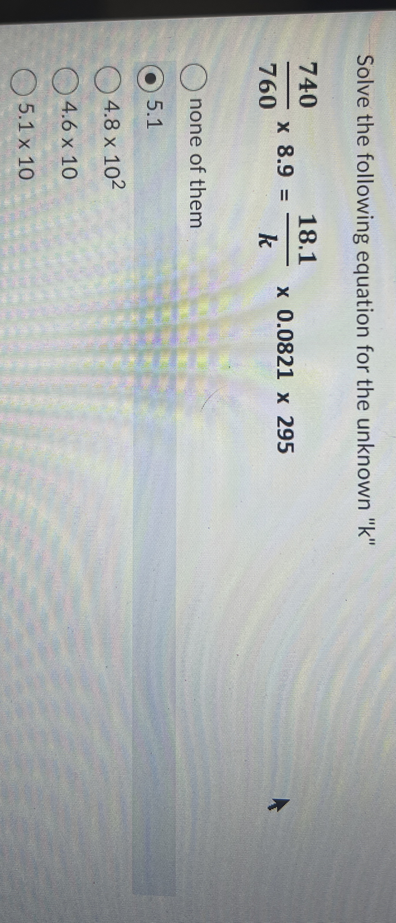 Solved Solve the following equation for the unknown | Chegg.com