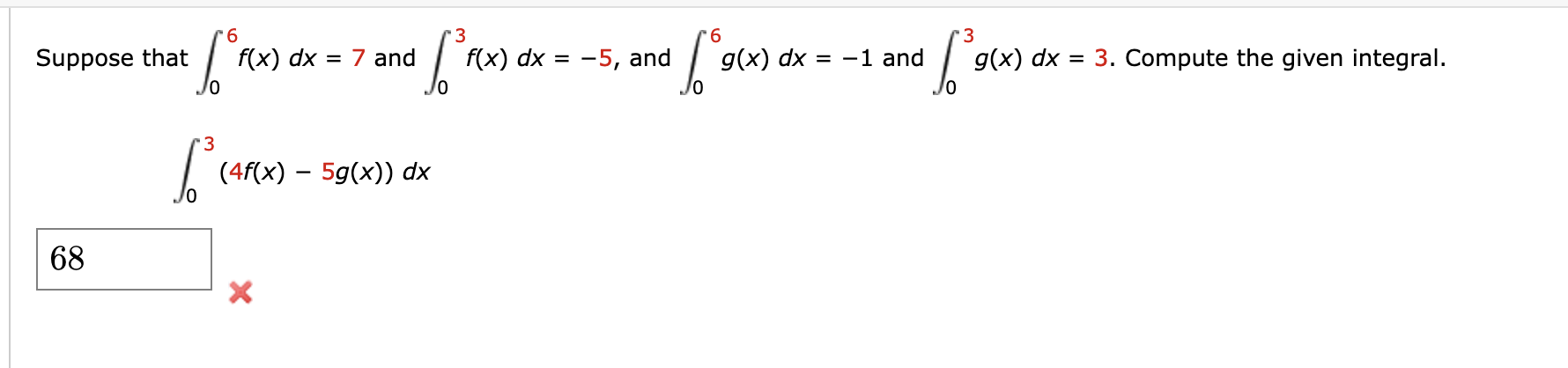 Solved Suppose That ∫06f X Dx 7 ﻿and ∫03f X Dx 5 ﻿and