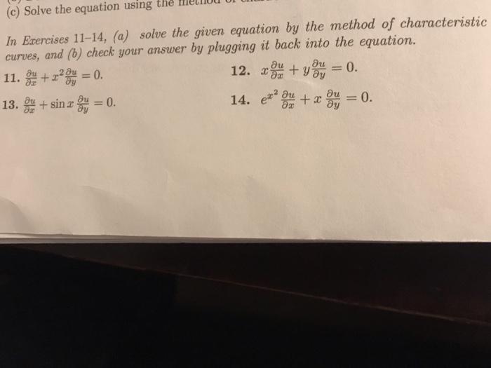 Solved (c) Solve the equation using the In Exercises 11-14, | Chegg.com