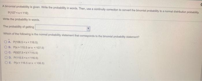 Solved A binomial probability is given. Write the | Chegg.com