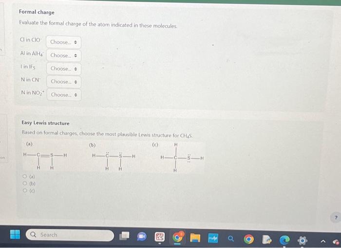 Solved n on MO Formal charge Evaluate the formal charge of | Chegg.com