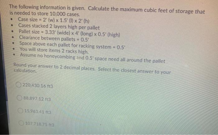 Solved . . The following information is given. Calculate the | Chegg.com