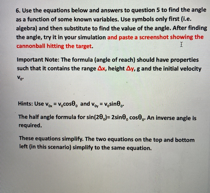 What initial launch angle , -with the other | Chegg.com
