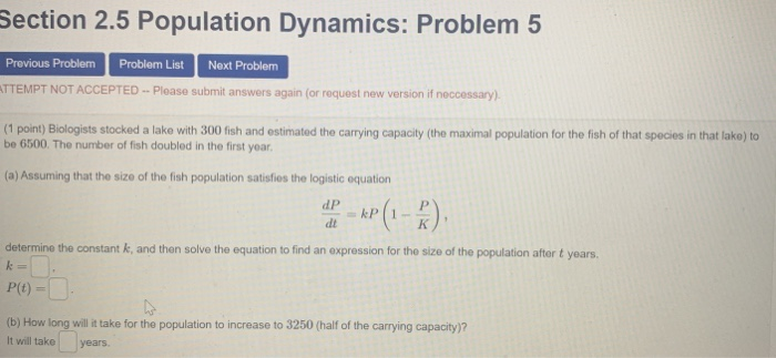 Solved Section 2 5 Population Dynamics Problem 5 Previous Chegg Solved Section 2 5 Population Dynamics Problem 5 Previous Chegg