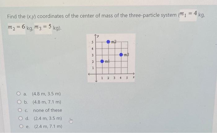 Solved Find the (x,y) coordinates of the center of mass of | Chegg.com