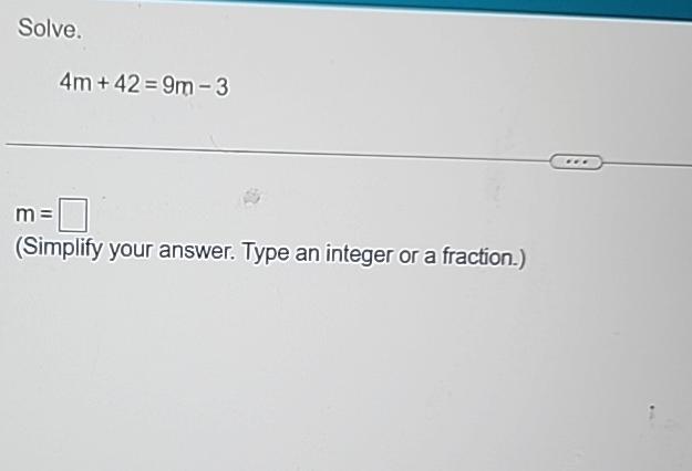 solve 4 m 3 )= 18 answer