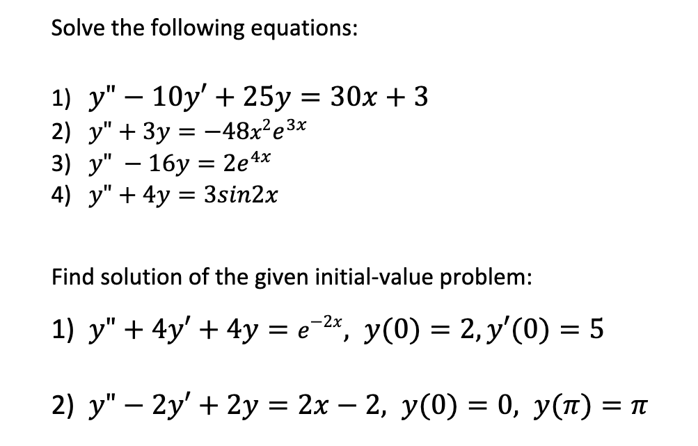Please answer all equations and show all the steps on | Chegg.com