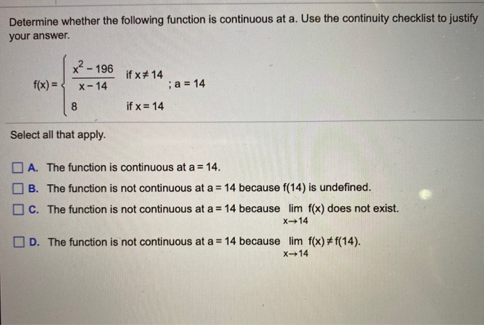 Solved Determine whether the following function is | Chegg.com