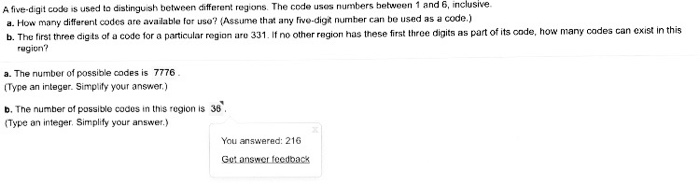 Solved A five-digit code is used to distinguish between | Chegg.com