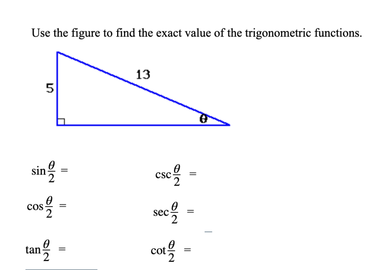 Solved Use the figure to find the exact value of the | Chegg.com