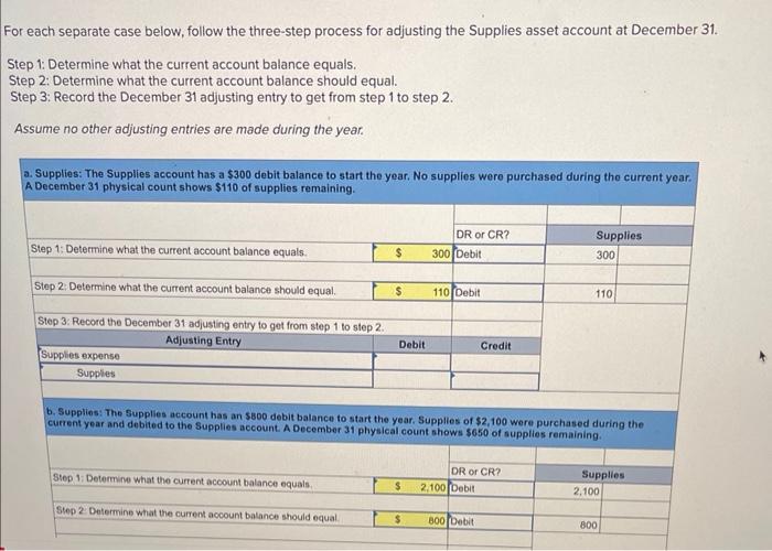 Solved For each separate case below, follow the three-step | Chegg.com