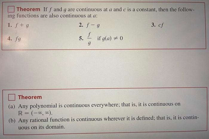 Solved Explain Using These Theorems Why The Function Is