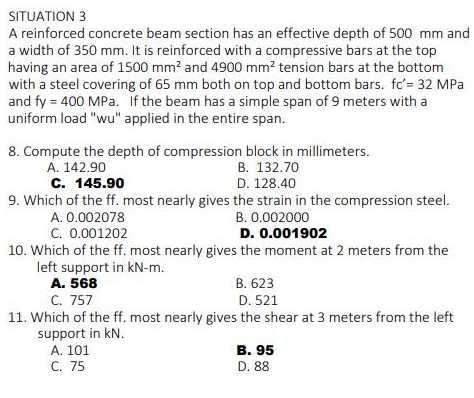 Solved SITUATION 3A reinforced concrete beam section has an | Chegg.com