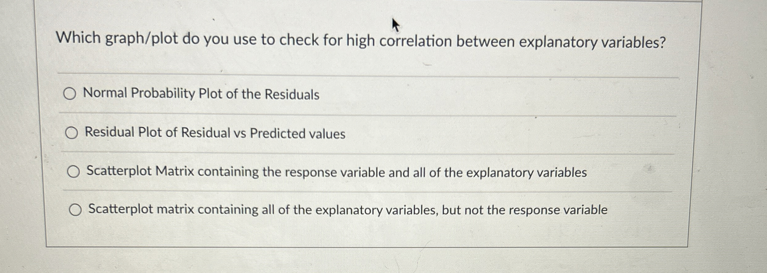 Which graph/plot do you use to check for high | Chegg.com