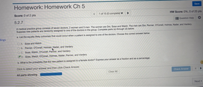 Solved Homework: Homework Ch 5 Save Score: 0 Of 2 Pts 1 Of | Chegg.com