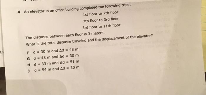 Solved 4 An elevator in an office building completed the | Chegg.com