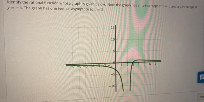 Solved Identify the rational function whose graph is given | Chegg.com