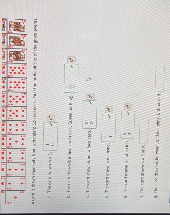 Solved A card is drawn randomly from a standard 52 card