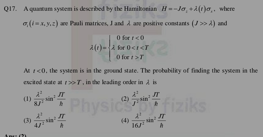 Solved Q17. ﻿A quantum system is described by the | Chegg.com