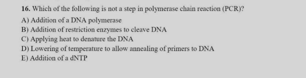 Solved 16. Which of the following is not a step in | Chegg.com