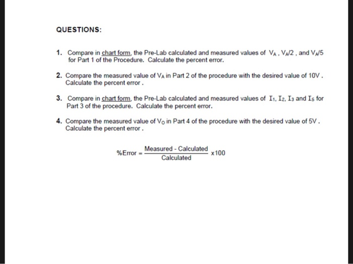Solved EXPERIMENT 3 VOLTAGE AND CURRENT DIVISION OBJECTIVE: | Chegg.com
