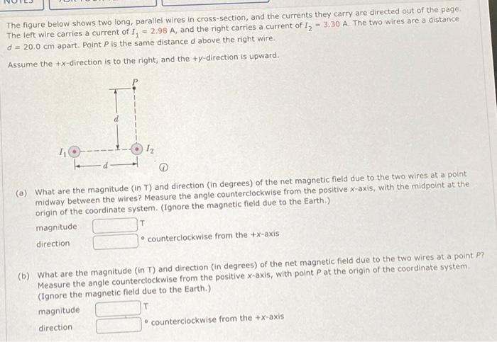 Solved The figure below shows two long, parallel wires in | Chegg.com