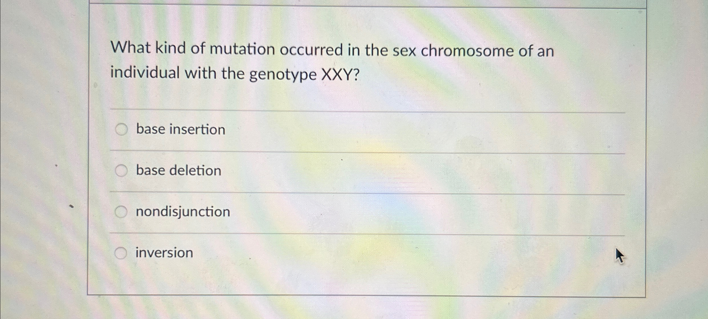 Solved What kind of mutation occurred in the sex chromosome | Chegg.com