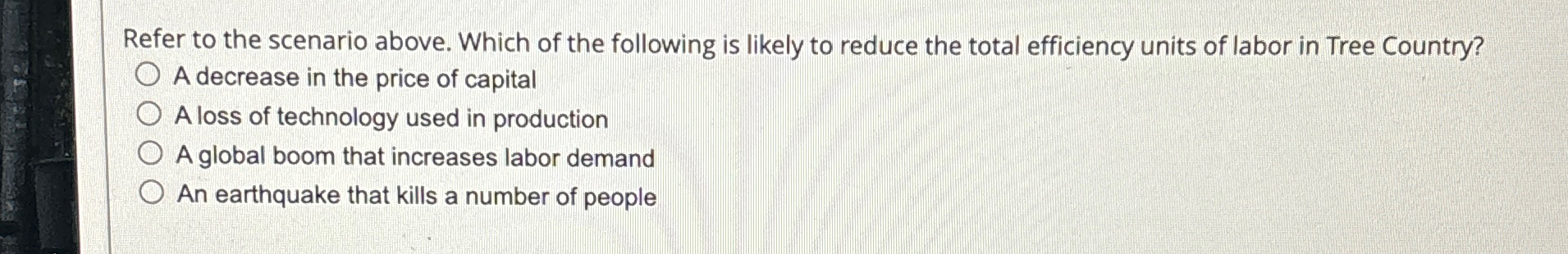 Solved Refer to the scenario above. Which of the following | Chegg.com