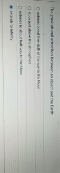 Solved The gravitational attraction between an object and | Chegg.com